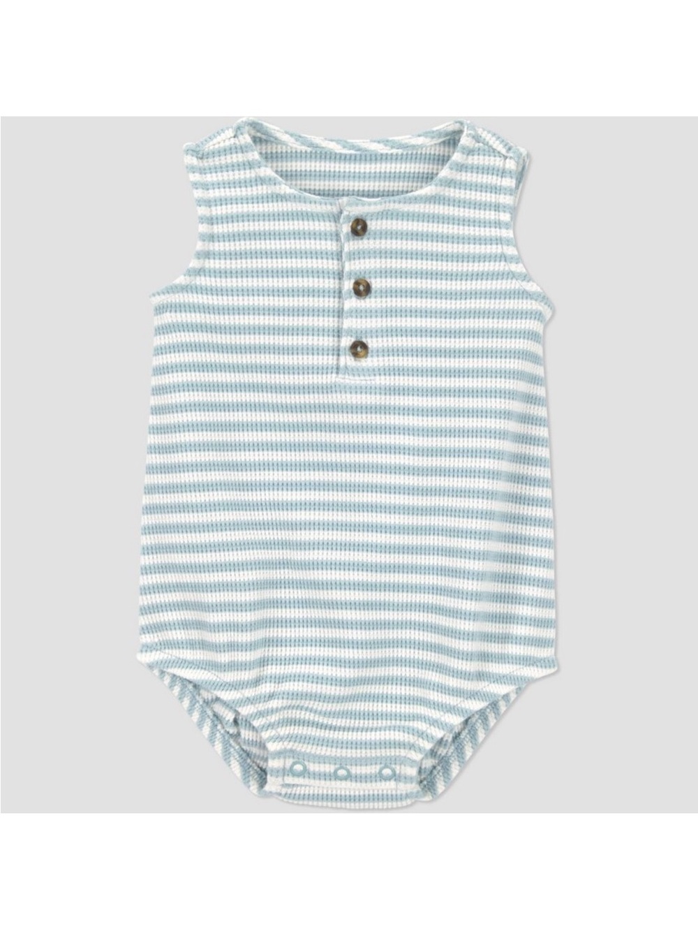 Carter's Light Blue and White Striped Sleeveless Bodysuit